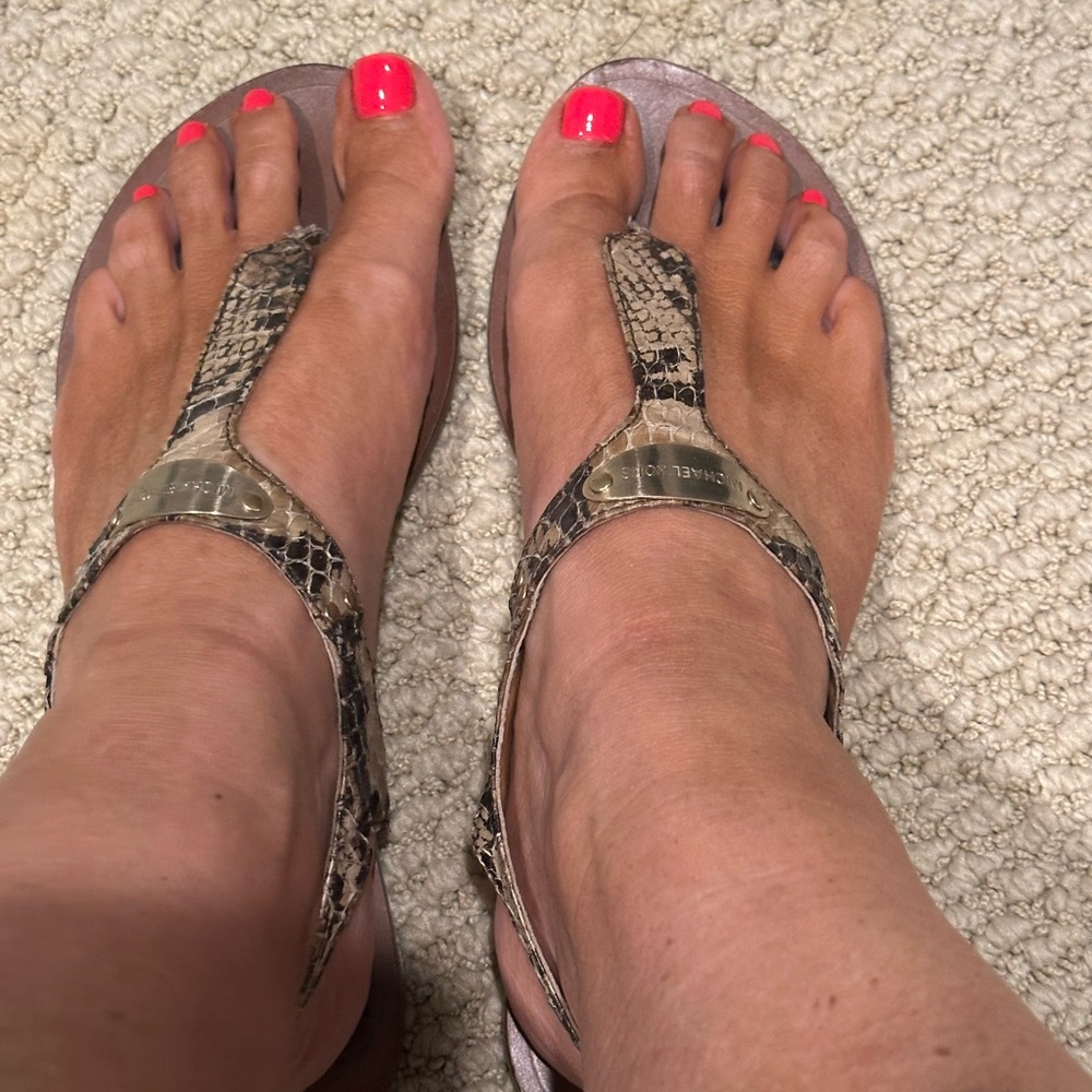 Michael Michael Kors Snake Flat Sandals